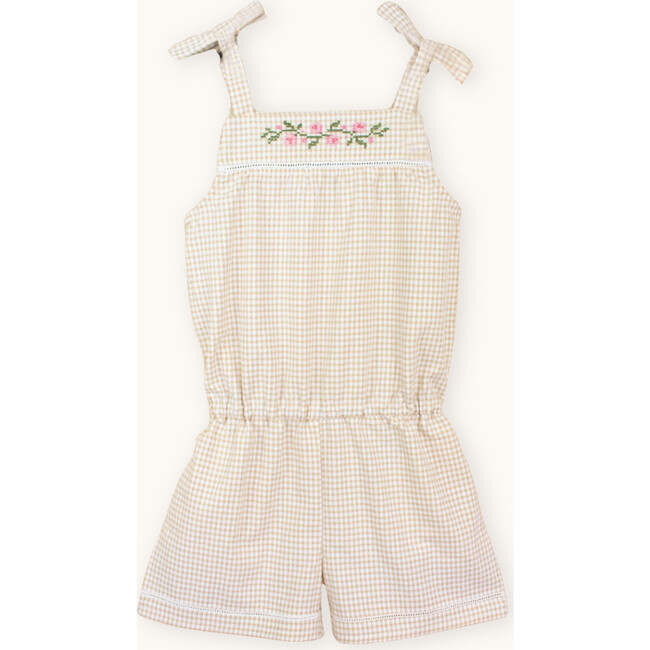 Grace Jumpsuit, Beige Gingham