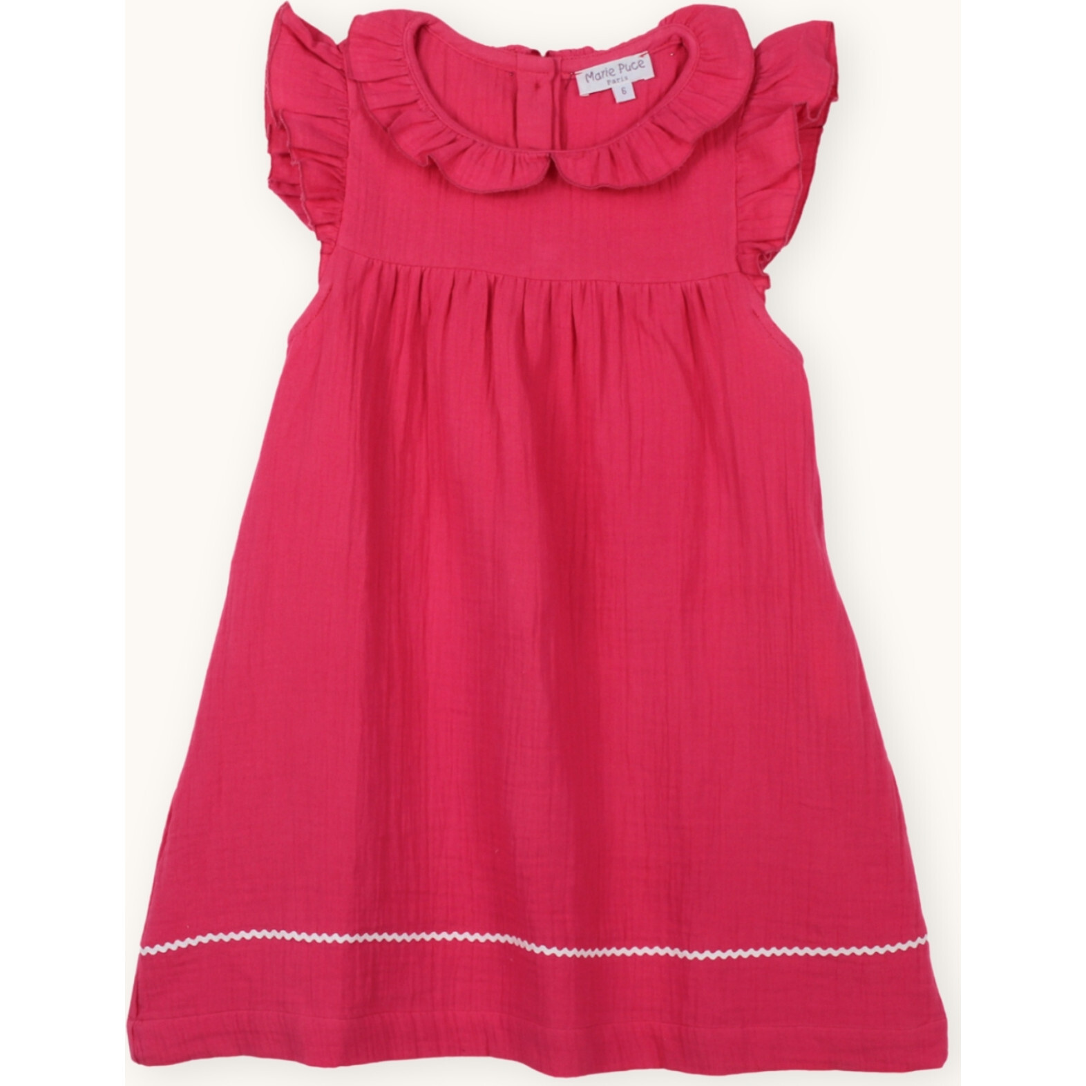 Charly Frilly Collar Dress, Magenta - Dresses - 1