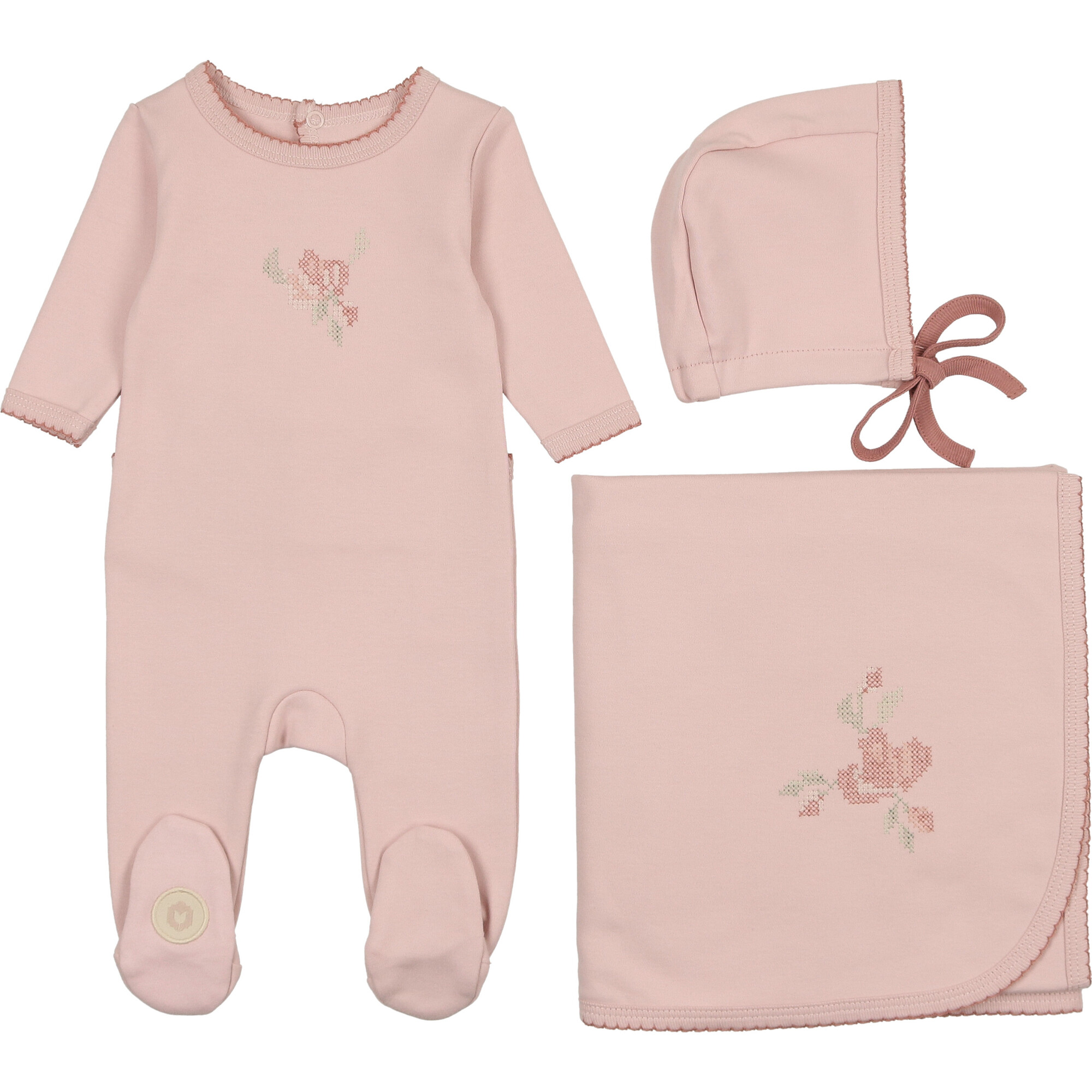Heirloom Blossom Layette Set Light Rose - Mixed Apparel Set - 1
