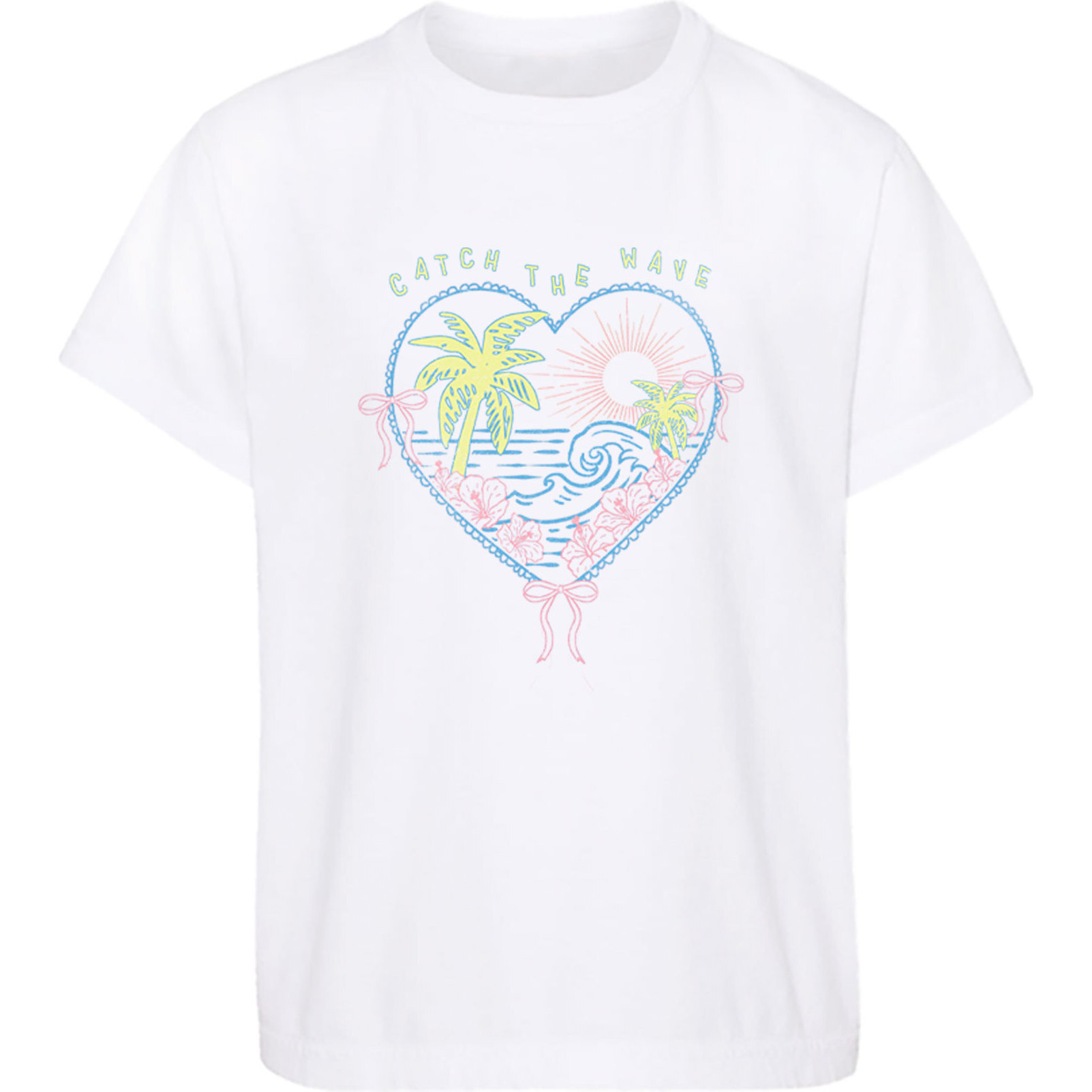 Kids Heart Lace Tee, White - T-Shirts - 1