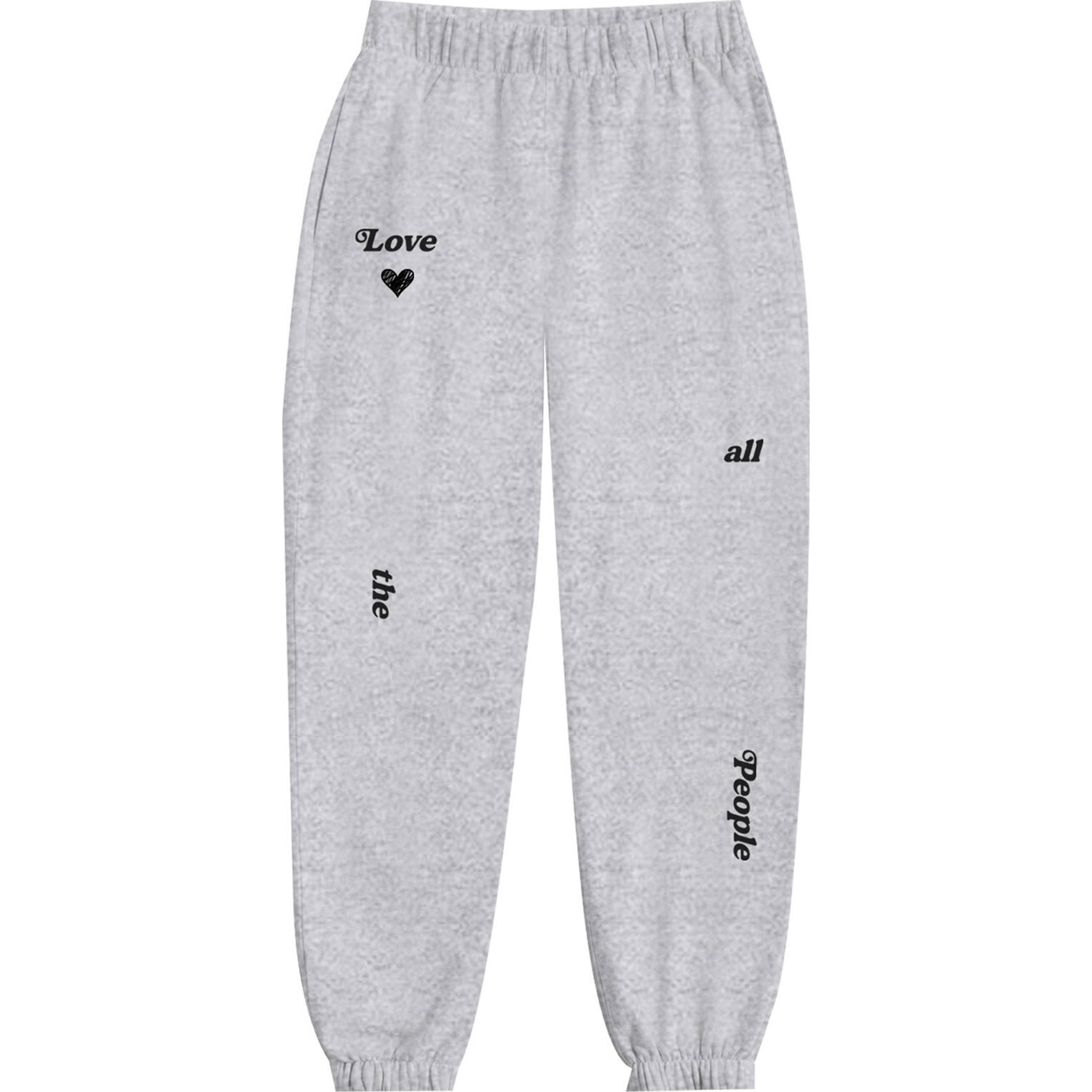Kids Love People Jogger Pant, H Grey - Sweatpants - 1