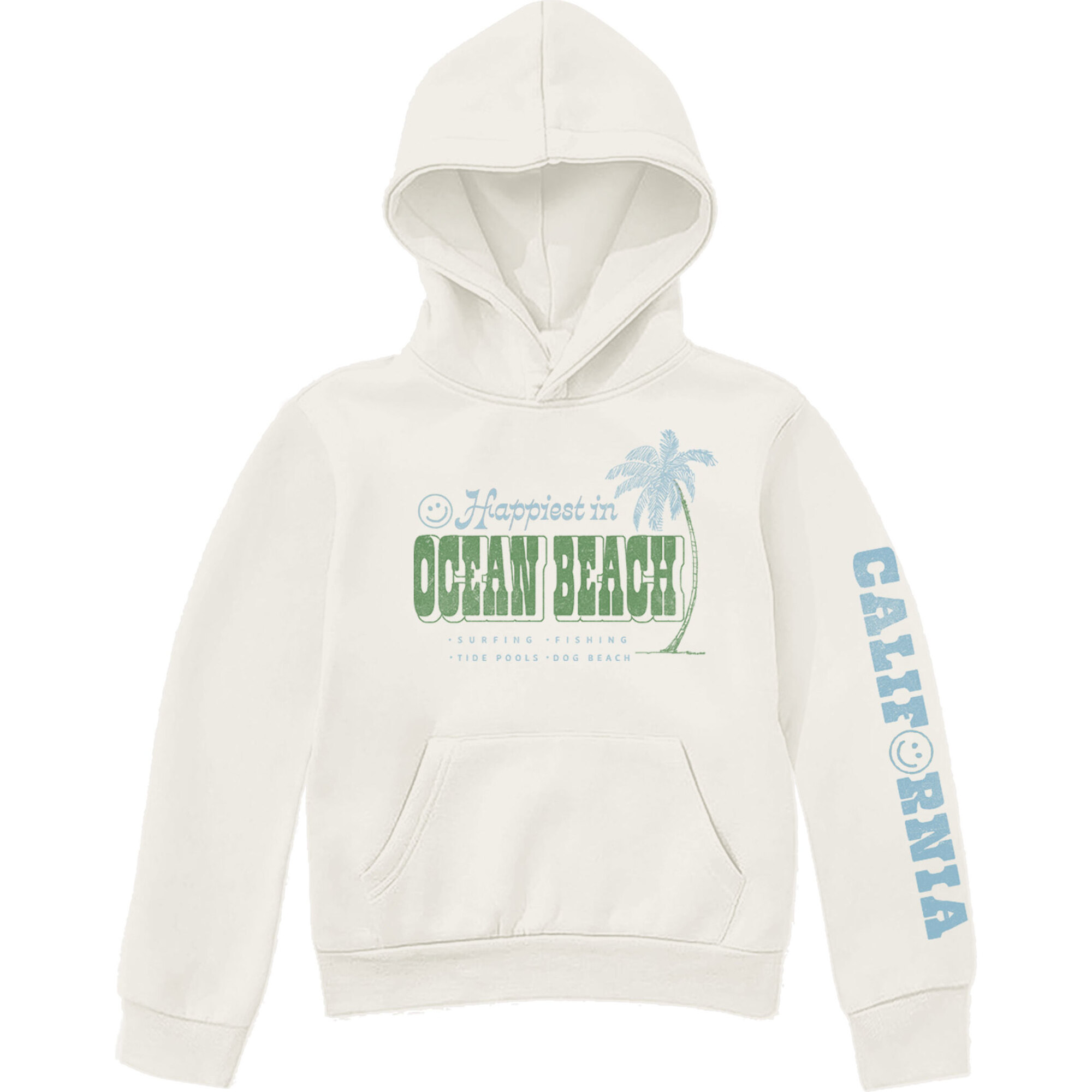 Kids Ocean Beach Hoodie, White - Sweatshirts - 1
