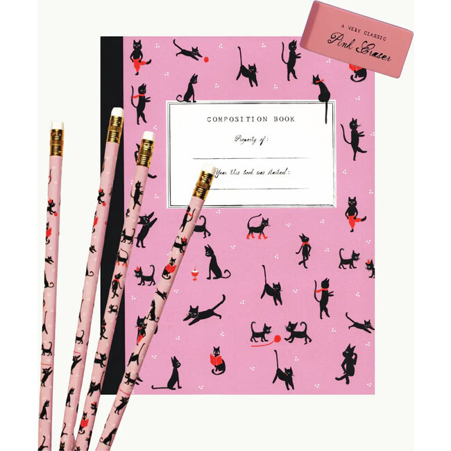 Cat Club Compostion Book Gift Set - Paper Goods - 1