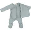 Twinkle Pointelle Kimono Set, Sky Blue - Mixed Apparel Set - 2