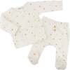 Twinkle Mini Daisies Pointelle Kimono Set, Snow - Mixed Apparel Set - 3