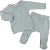 Twinkle Pointelle Kimono Set, Sky Blue - Mixed Apparel Set - 6