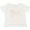 Unicorn Raw Edge T-Shirt, Cream - T-Shirts - 1 - thumbnail
