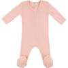 Hearts Pointelle Footie, Pink - Footie Pajamas - 1 - thumbnail