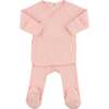 Hearts Pointelle Kimono Set, Pink - Mixed Apparel Set - 1 - thumbnail