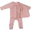 Hearts Pointelle Kimono Set, Blush - Mixed Apparel Set - 2