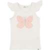 Butterfly Pink/Pink Silver Tulle Flutter Tank, Cream - Tank Tops - 1 - thumbnail