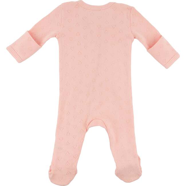 Hearts Pointelle Footie, Pink - Footie Pajamas - 3