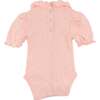 Hearts Pointelle Emily SS Onesie, Pink - Onesies - 2