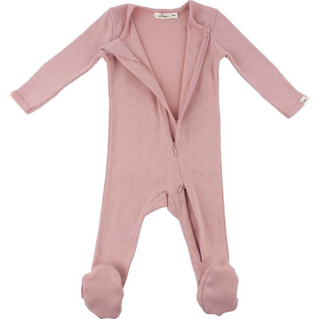 Hearts Pointelle Footie, Blush - Footie Pajamas - 2