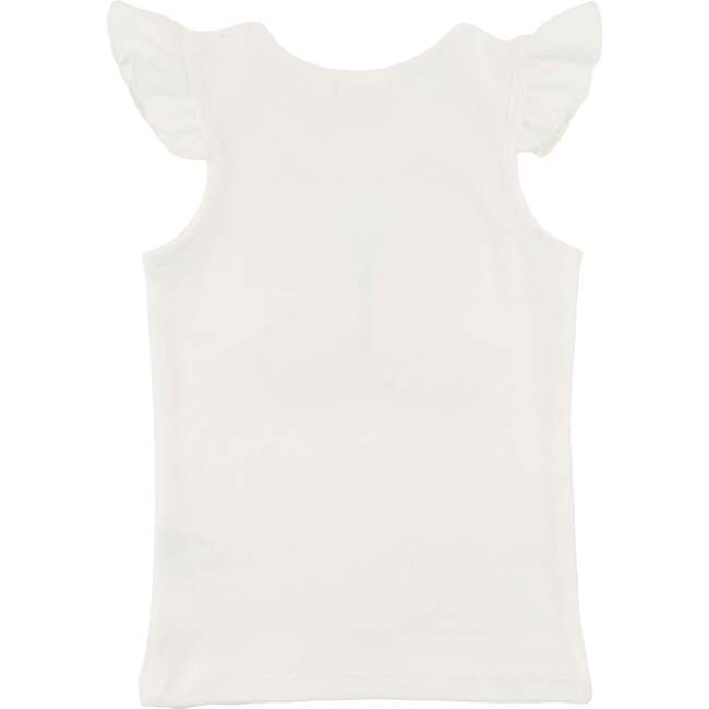 Butterfly Pink/Pink Silver Tulle Flutter Tank, Cream - Tank Tops - 2