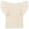 Butterfly Pink Terry with Gold Butterfly Tee, Milk - T-Shirts - 4