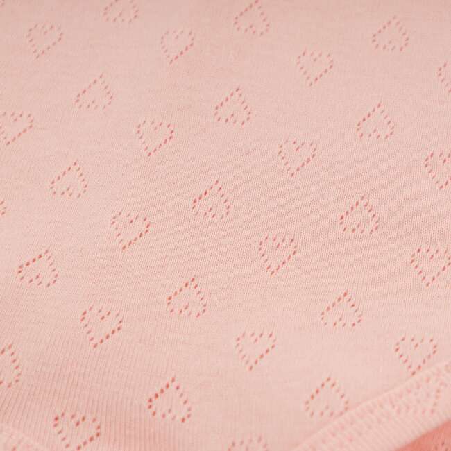 Hearts Pointelle Emily SS Onesie, Pink - Onesies - 5