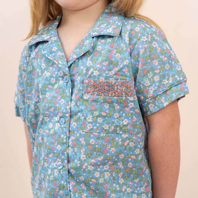 Margaret Girl Pajama Set, Blue - Pajamas - 4