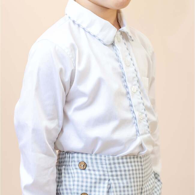 Hayden Long Sleeve Boy Set - Grey Gingham - Button Downs - 4