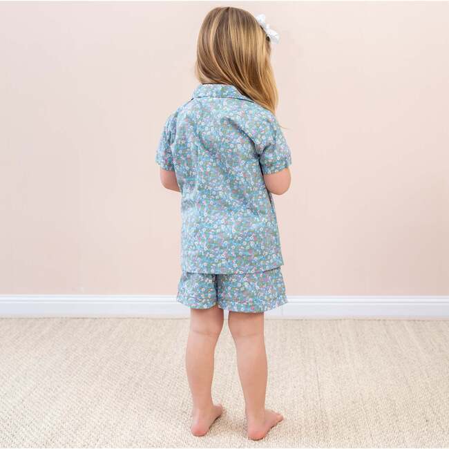 Margaret Girl Pajama Set, Blue - Pajamas - 6
