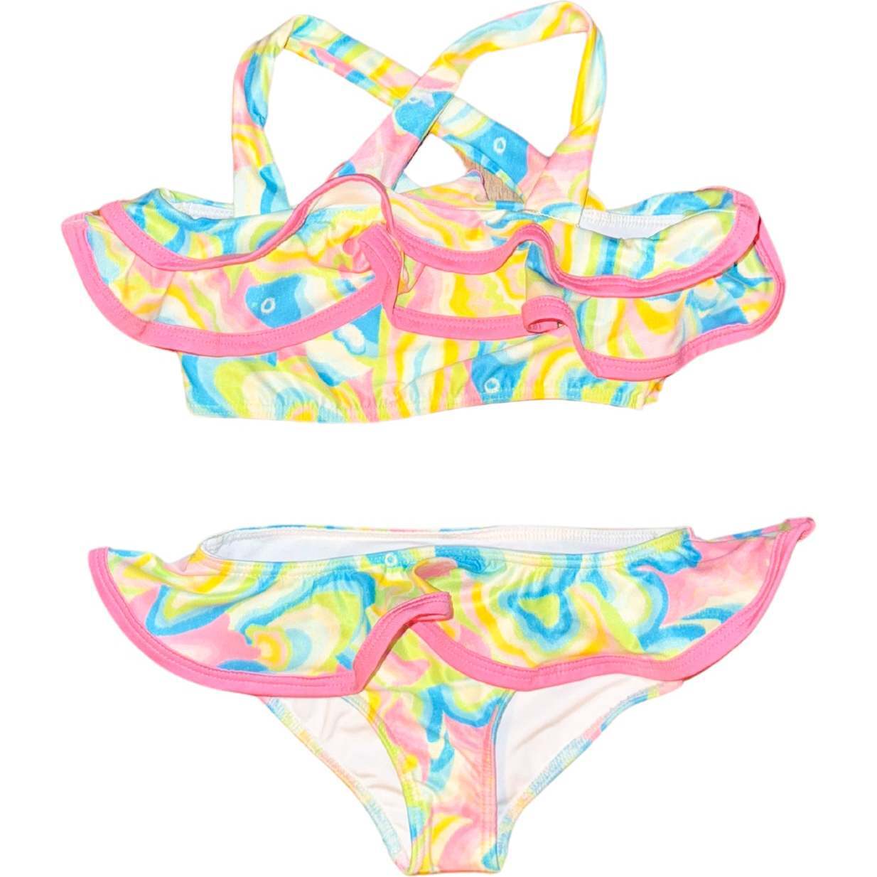 The St. Lucia - Little Girls Ruffle Bikini UPF 50+ - Two Pieces - 1