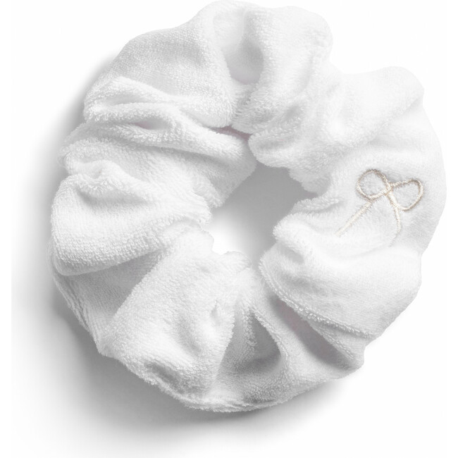 Signature Terry Logo Scrunchie, White