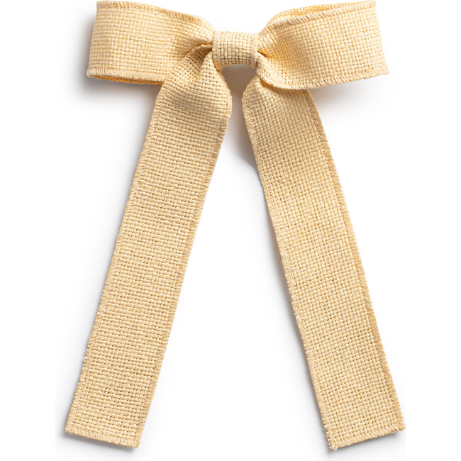 Tabitha Luxe Linen Long Tail Clip, Buttermilk