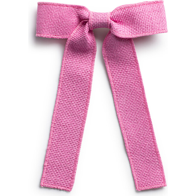 Tabitha Luxe Linen Long Tail Clip, Fuschia