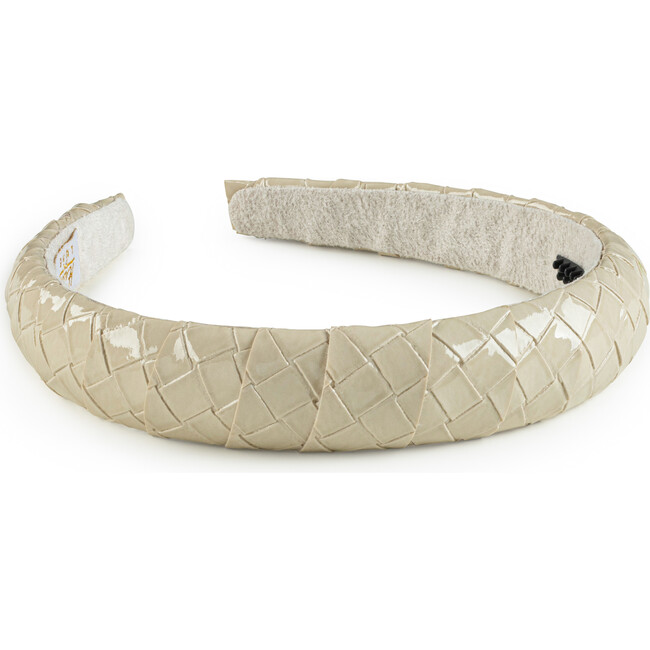 Poppy Braided Woven Patent, Sand