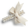 Molly Double Strand Pearl Grosgrain Bow Clip, Ivory - Hair Accessories - 1 - thumbnail