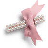 Molly Double Strand Pearl Grosgrain Bow Clip, Mauve - Hair Accessories - 1 - thumbnail