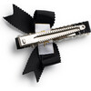 Molly Double Strand Pearl Grosgrain Bow Clip, Black - Hair Accessories - 2