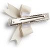Molly Double Strand Pearl Grosgrain Bow Clip, Ivory - Hair Accessories - 2