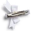 Molly Double Strand Pearl Grosgrain Bow Clip, White - Hair Accessories - 2