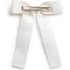 Tabitha Luxe Linen Long Tail Clip, Ivory - Hair Accessories - 2