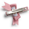 Molly Double Strand Pearl Grosgrain Bow Clip, Mauve - Hair Accessories - 2