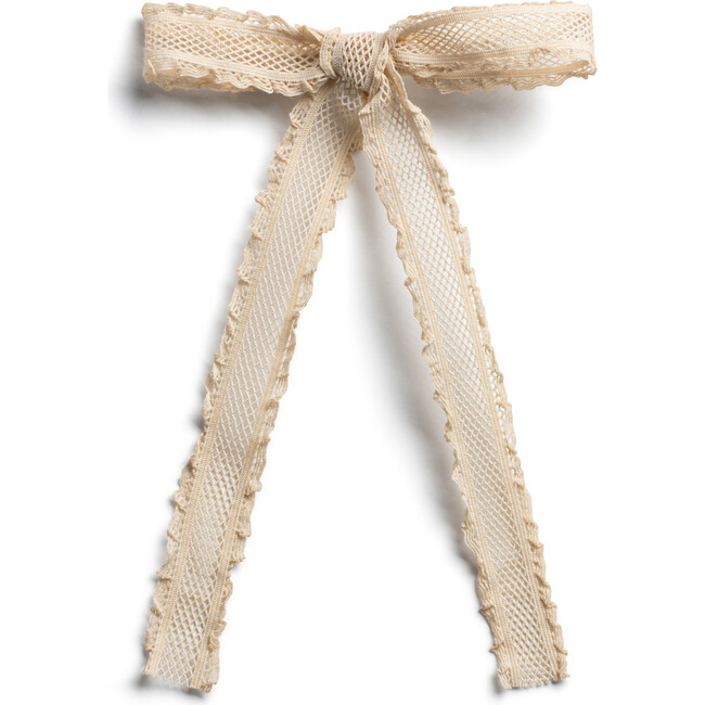 Mae Lattice Lace Long Tail Clip, Sand