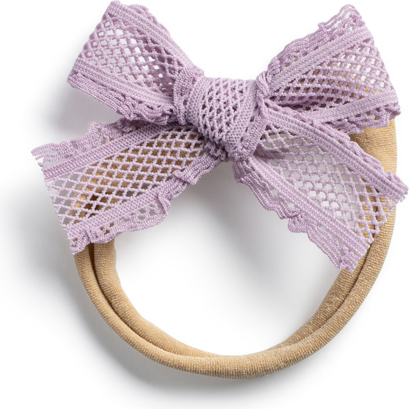 Mae Lattice Lace Baby Headband, Lavender - Hair Accessories - 1