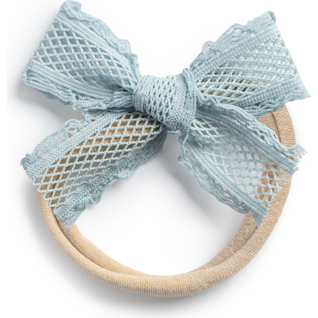 Mae Lattice Lace Baby Headband, Powder - Hair Accessories - 1