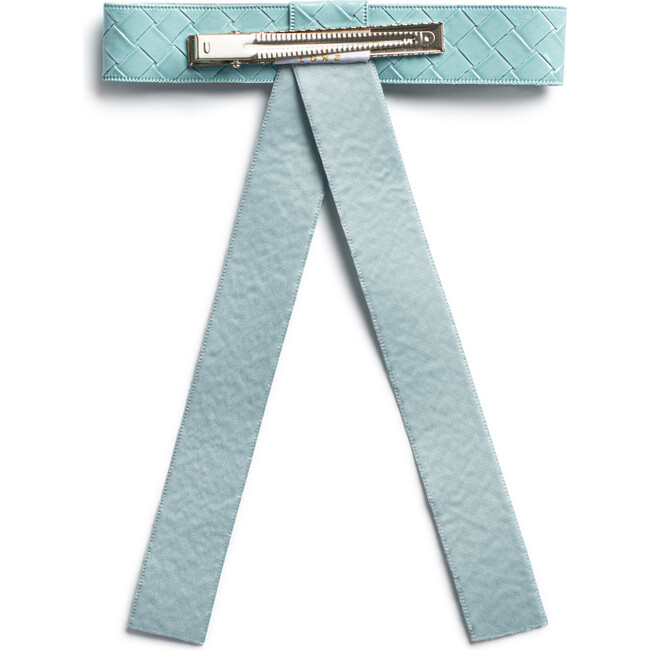 Poppy Braided Woven Patent Clip, Powder - Hair Accessories - 2
