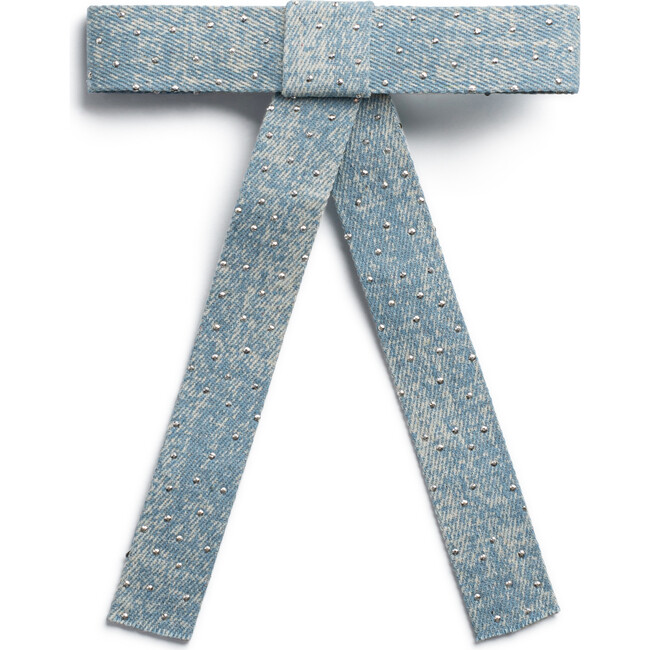 Jean Embellished Long Tail Clip, Light Jean