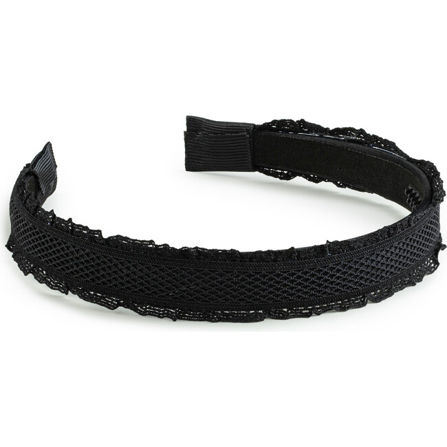 Mae Lattice Lace Headband, Black