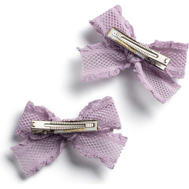 Mae Lattice Lace Double Clip Set, Lavender - Hair Accessories - 2