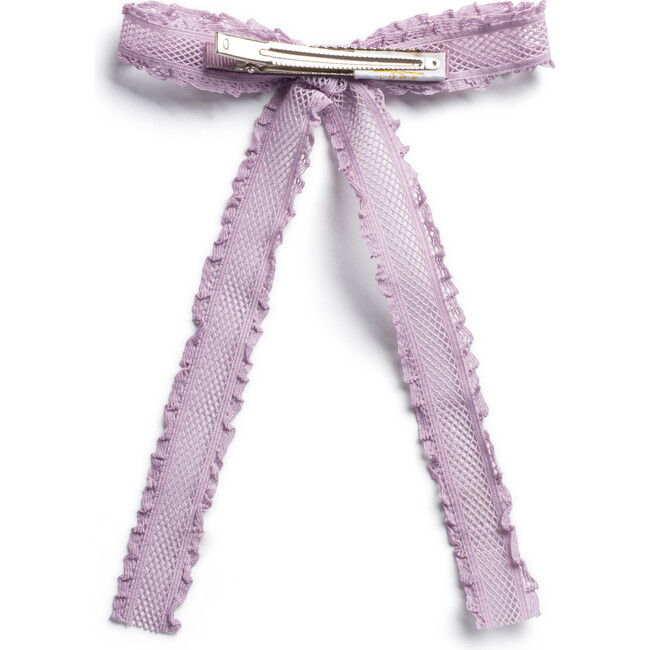 Mae Lattice Lace Long Tail Clip, Lavender - Hair Accessories - 2