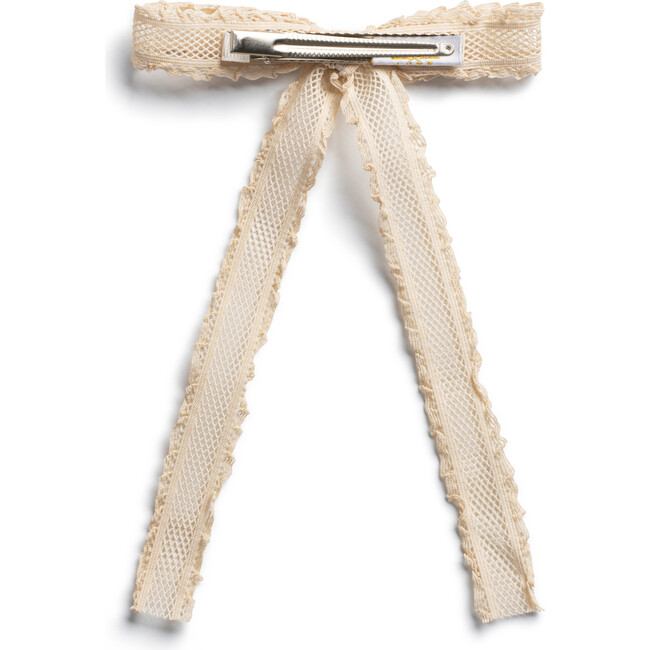 Mae Lattice Lace Long Tail Clip, Sand - Hair Accessories - 2