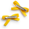 Hopscotch Twill Double Clip Set, Yellow - Hair Accessories - 2