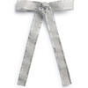 Dahlia Deconstructed Grosgrain Ribbon Long Tail Clip, Silver - Hair Accessories - 1 - thumbnail