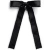 Dahlia Deconstructed Grosgrain Ribbon Long Tail Clip, Black - Hair Accessories - 1 - thumbnail