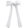 Hopscotch Twill Long Tail Clip, White - Hair Accessories - 1 - thumbnail