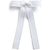 Dahlia Deconstructed Grosgrain Ribbon Long Tail Clip, White - Hair Accessories - 1 - thumbnail